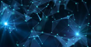 imagem com fundo azul e várias conexões